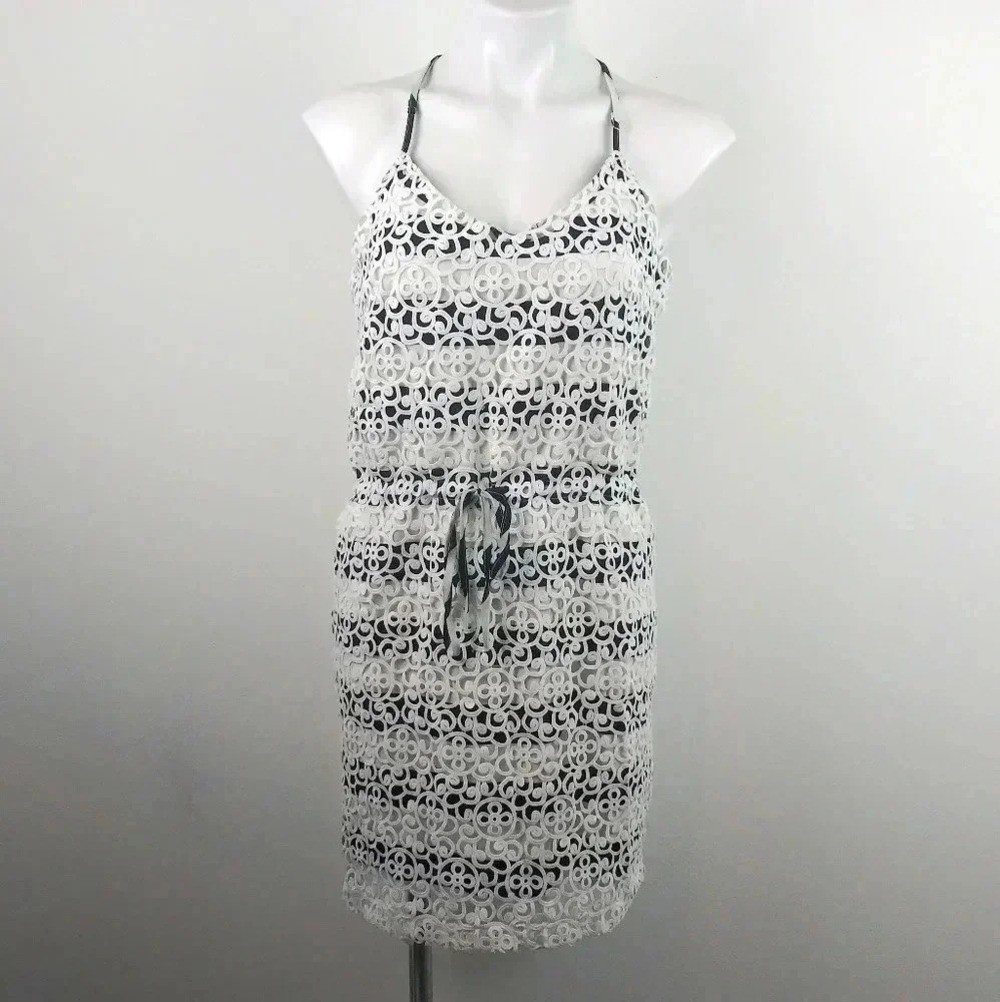 Adelyn Rae Striped Crochet eyelet Lace Overlay(M)